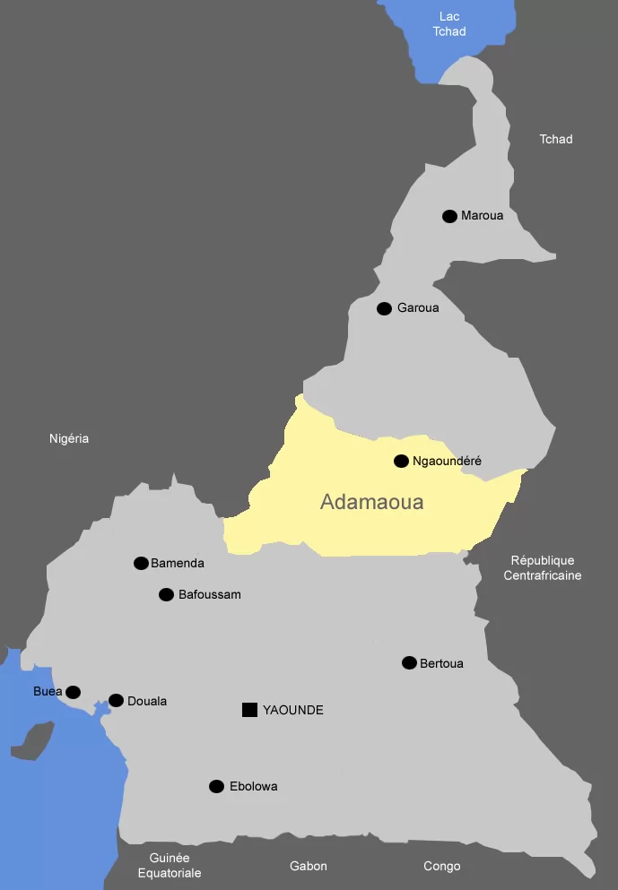 Cameroun, carte, géographie, Adamaoua