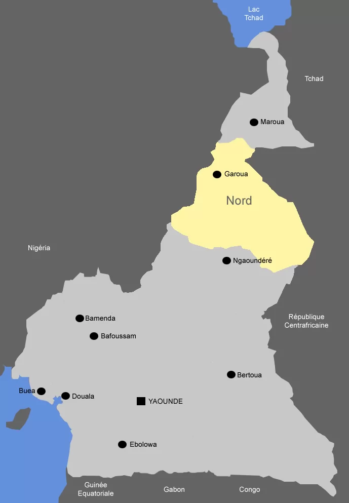 Cameroun, carte, géographie, Nord