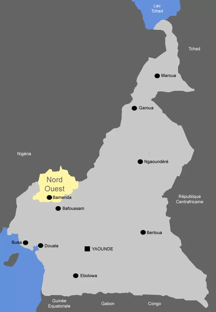 Cameroun, carte, géographie, Nord-Ouest